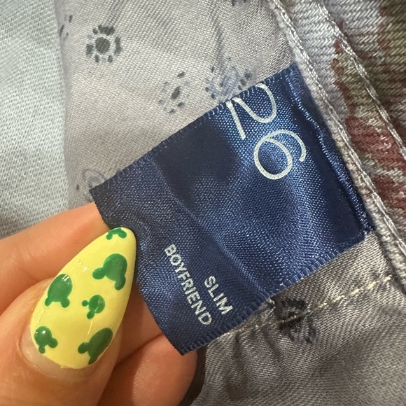 Pilcro - Anthropologie - Floral Slim boyfriend Jeans with Subtle Pattern size 26 - Picture 5 of 7